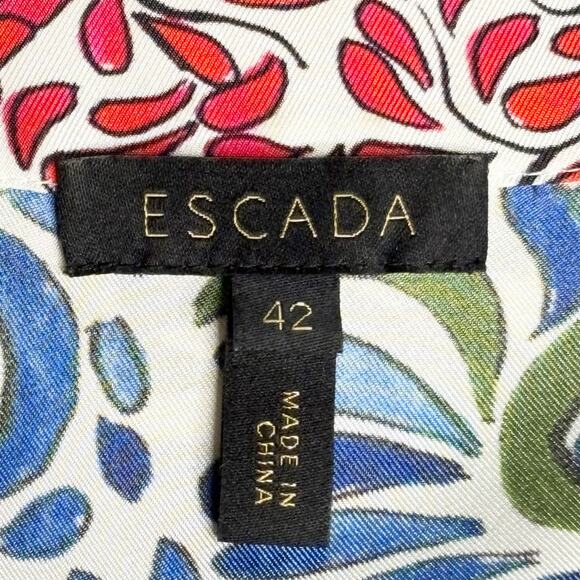Escada Silk Boho Floral Print Tunic Size 42 EU 12 US - Picture 5 of 9